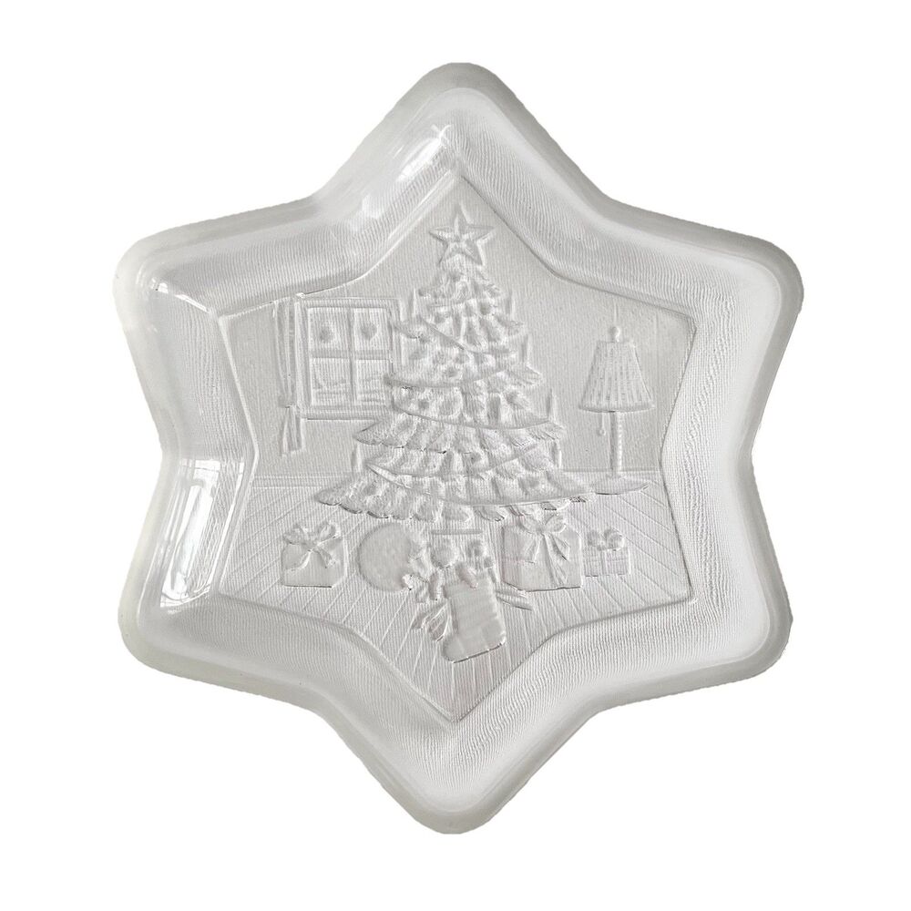 Mikasa Christmas Tree Serving Tray Frosted and Clear Star Glass Sweets Dish